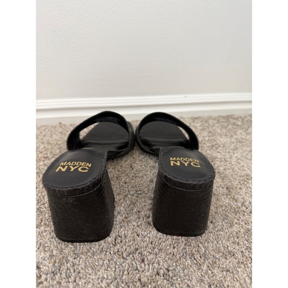 Madden NYC Black Heeled Slides – Women's Size 10 - Picture 5 of 7